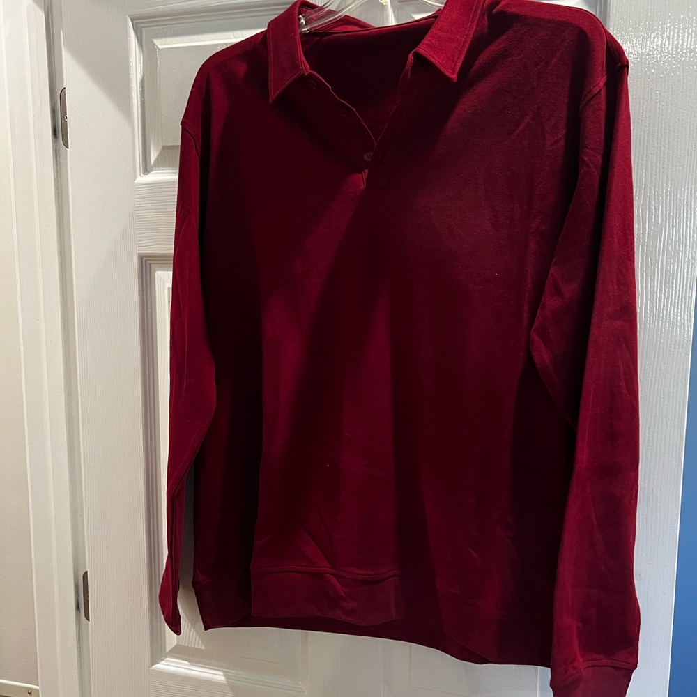 Men's Casual Burgundy Button Down Shirt